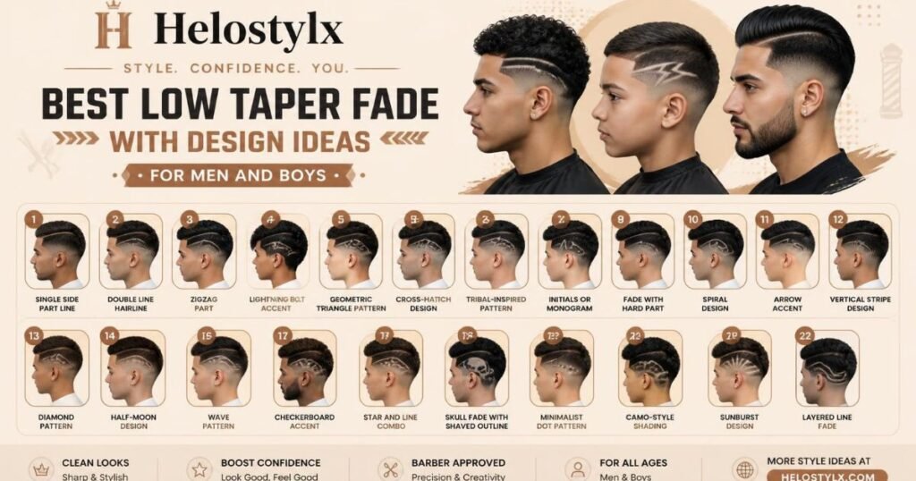 Best Low Taper Fade With Design Ideas for Men and Boys