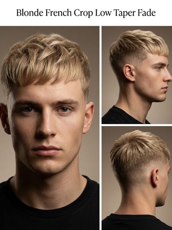Blonde French Crop Low Taper Fade