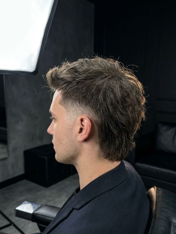Burst Fade Mullet for Thin Hair