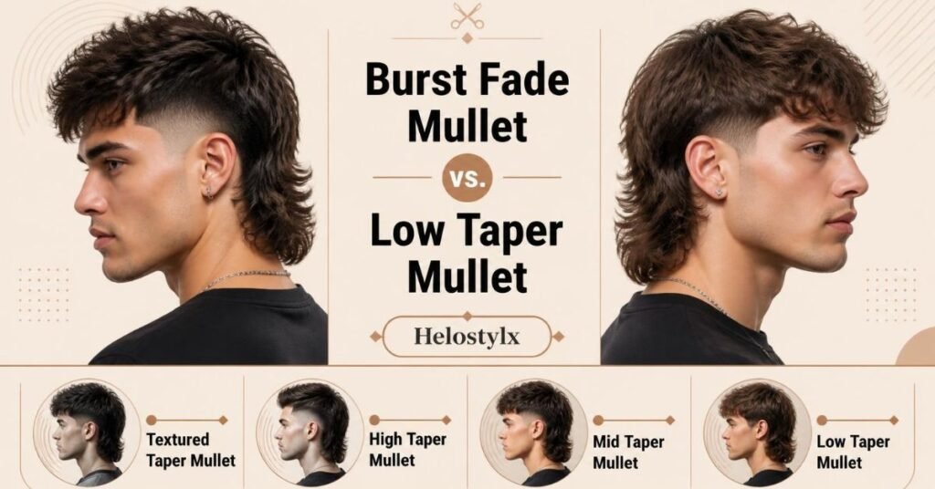 Burst Fade Mullet vs Low Taper Mullet