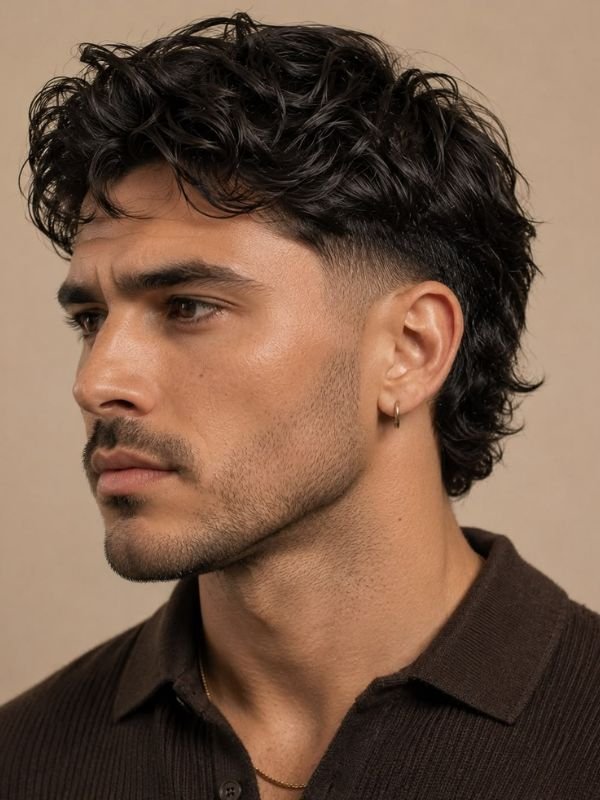 Classic Wavy Hair Burst Fade