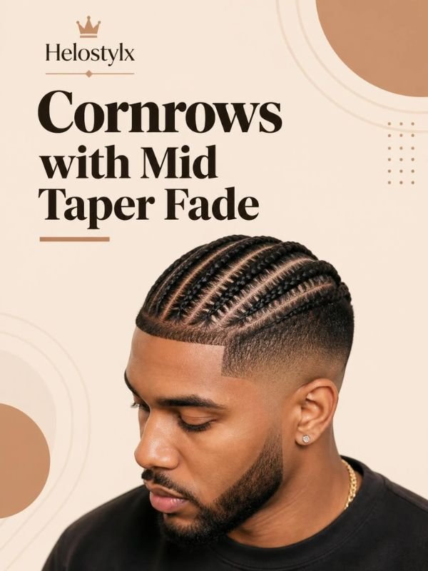 Cornrows with Mid Taper Fade