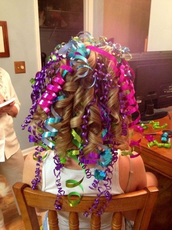 Crazy Curls with Ribbon Streamers