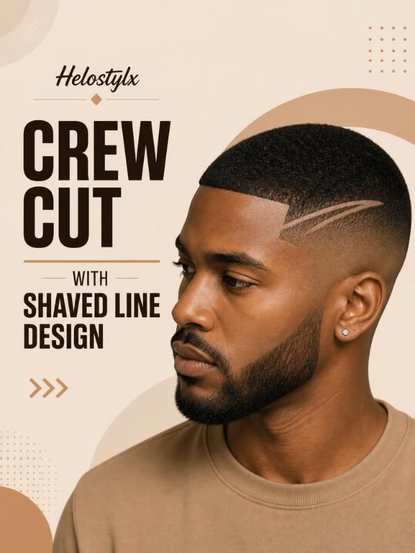 Crew Cut with Shaved Line Design
