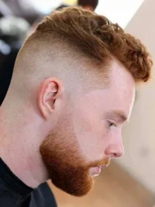 Curly Buzz Cut with Mid Taper Fade
