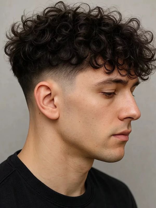 Curly Low Taper Fade Fringe
