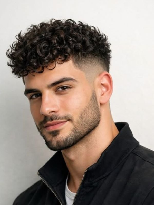 Curly-Wavy Burst Fade