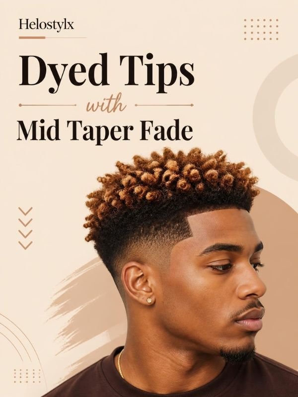 Dyed Tips with Mid Taper Fade