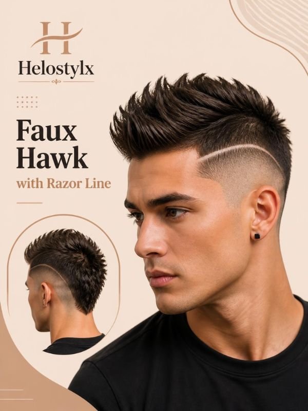 Faux Hawk with Razor Line