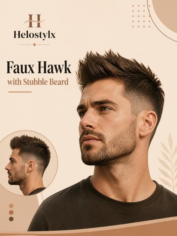 Faux Hawk with Stubble Beard