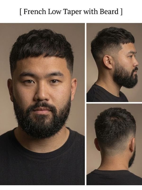French Crop Low Taper for Round Face