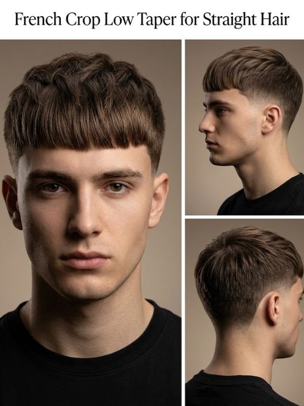 French Crop Low Taper for Straight Hair