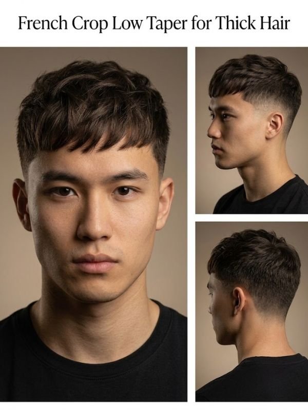 French Crop Low Taper for Thick Hair