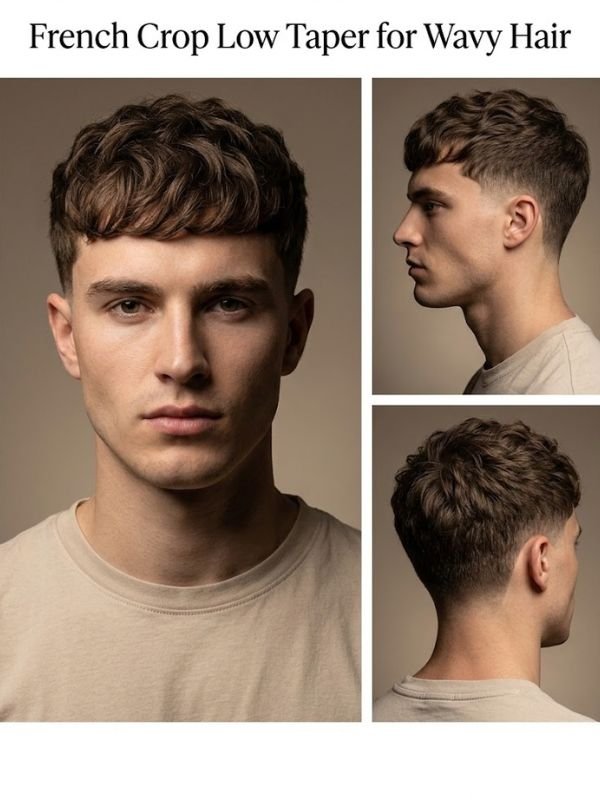 French Crop Low Taper for Wavy Hair