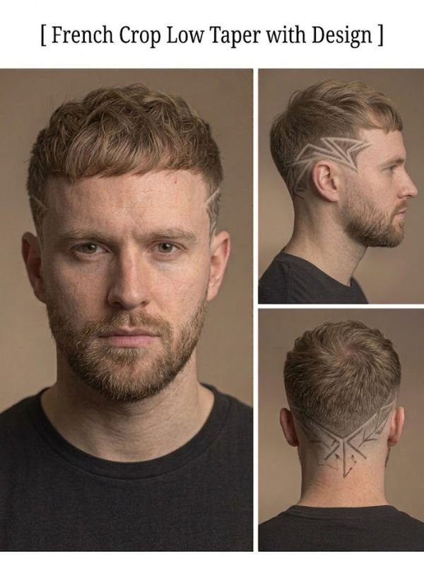 French Crop Low Taper with Design