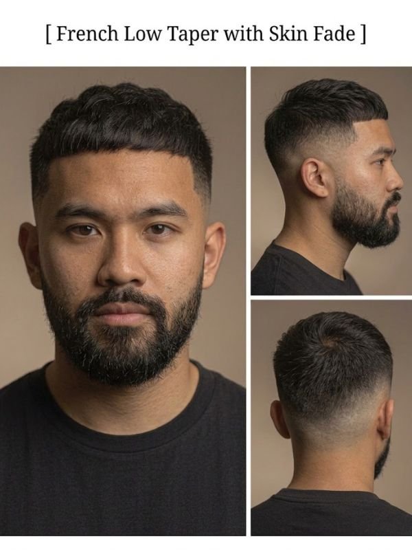 French Crop Low Taper with Skin Fade