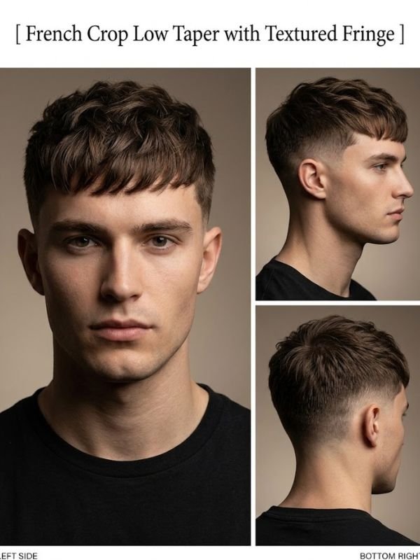 French Crop Low Taper with Textured Fringe