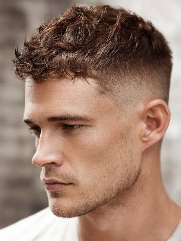 French Crop Wavy Burst Fade