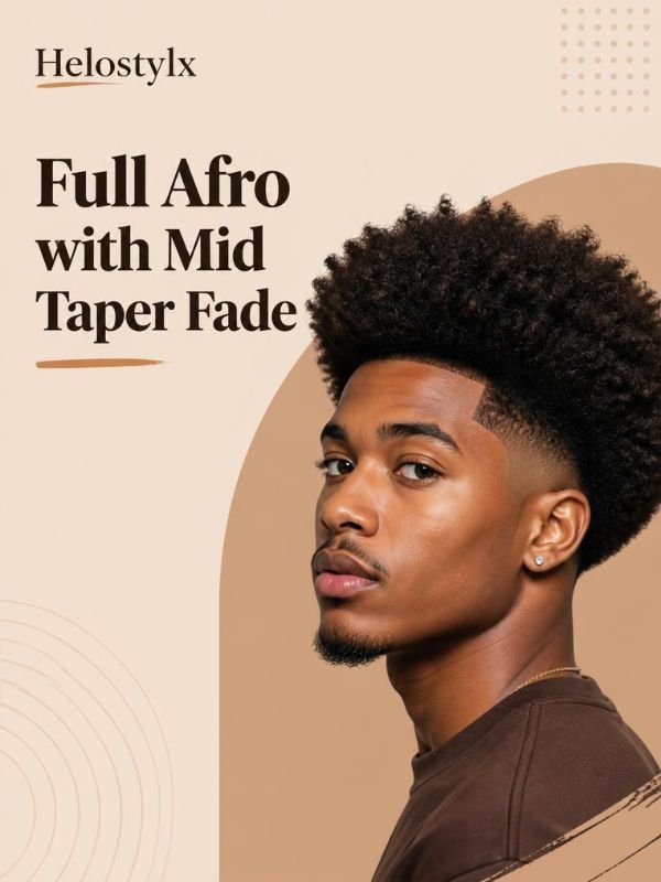 Full Afro with Mid Taper Fade