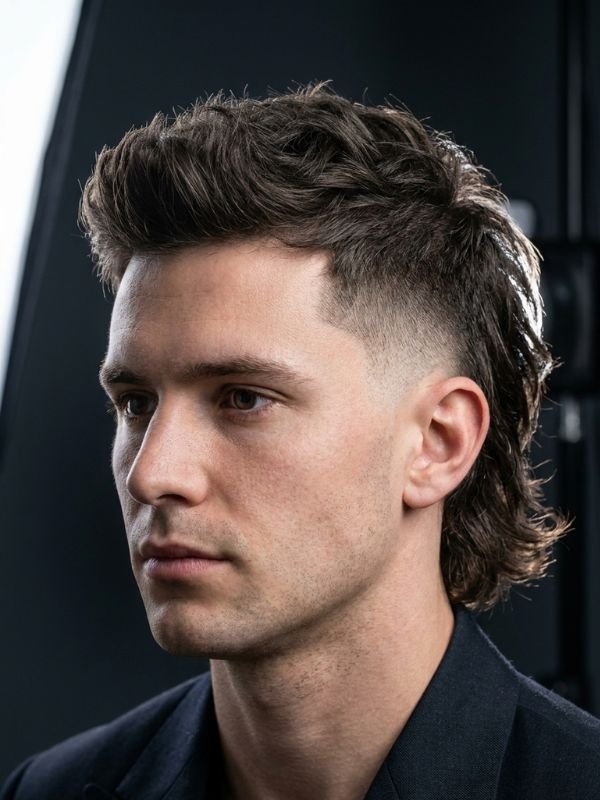 High Burst Fade Mullet