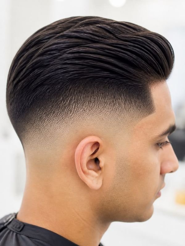 High Burst Fade Slick Back