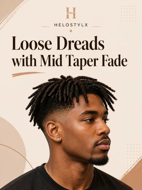Loose Dreads with Mid Taper Fade