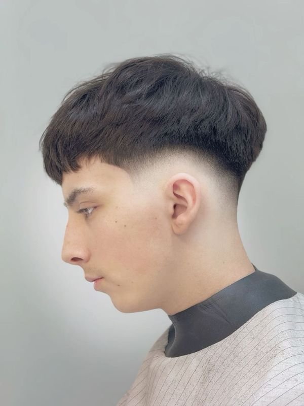 Low Drop Mid Taper Fade Fringe
