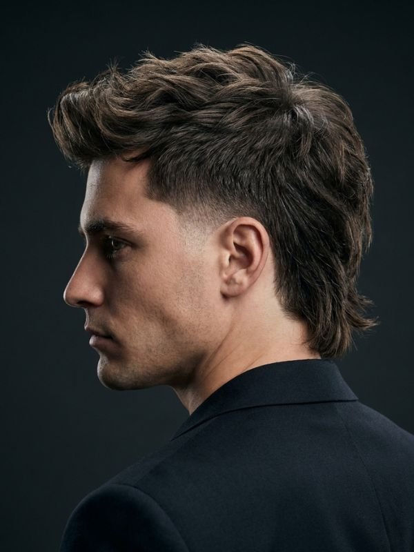 Low Burst Fade Mullet