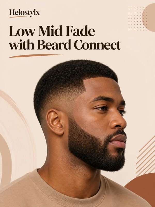 Low Mid Fade with Beard Connect