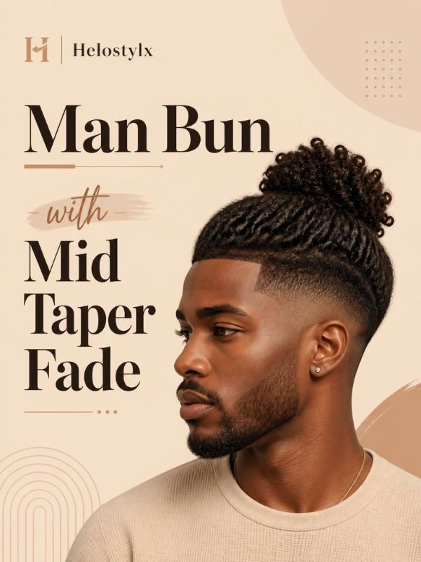 Man Bun with Mid Taper Fade