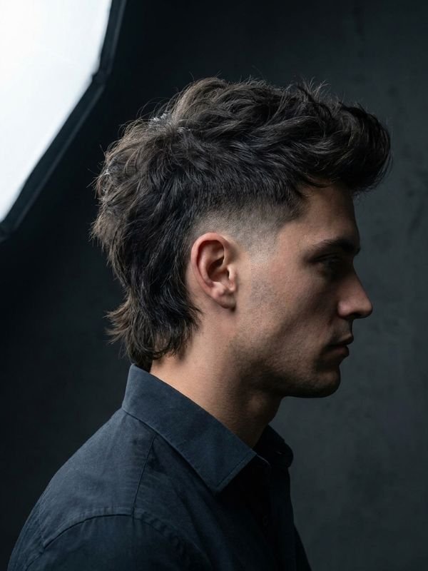Messy Burst Fade Mullet