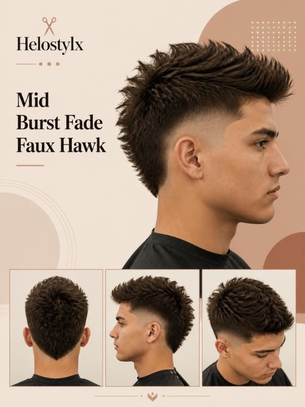Mid Burst Fade Faux Hawk