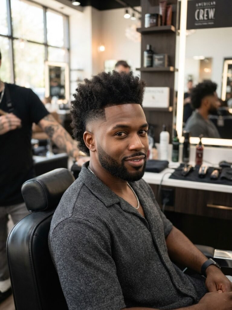 Mid Burst Fade Mohawk