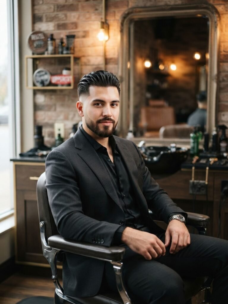 Mid Burst Fade Slick Back