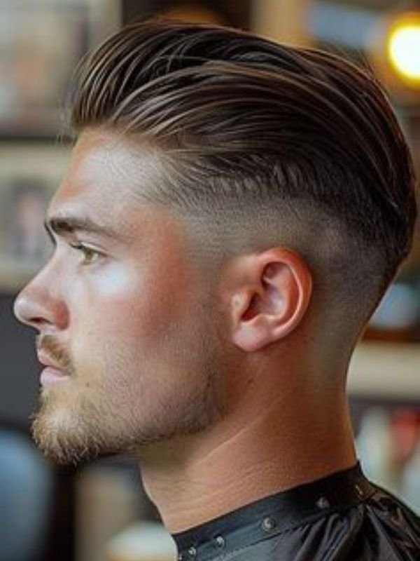 Mid Burst Fade Slick Back
