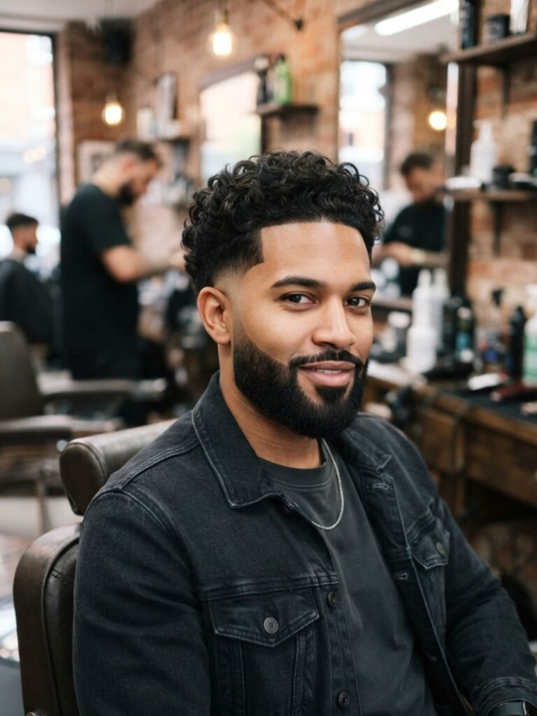 Mid Burst Fade with Beard