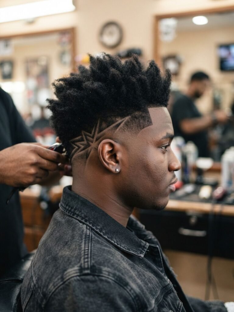 Mid Burst Fade with Design
