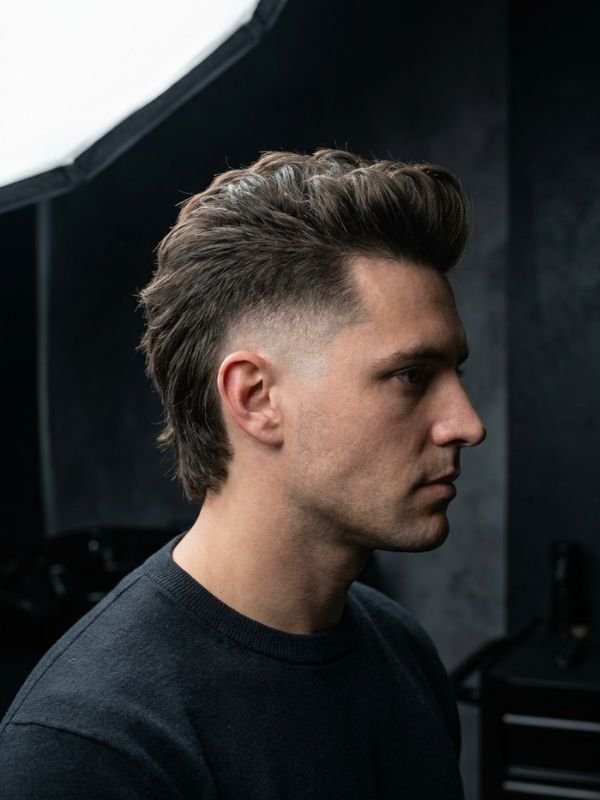 Modern Burst Fade Mullet