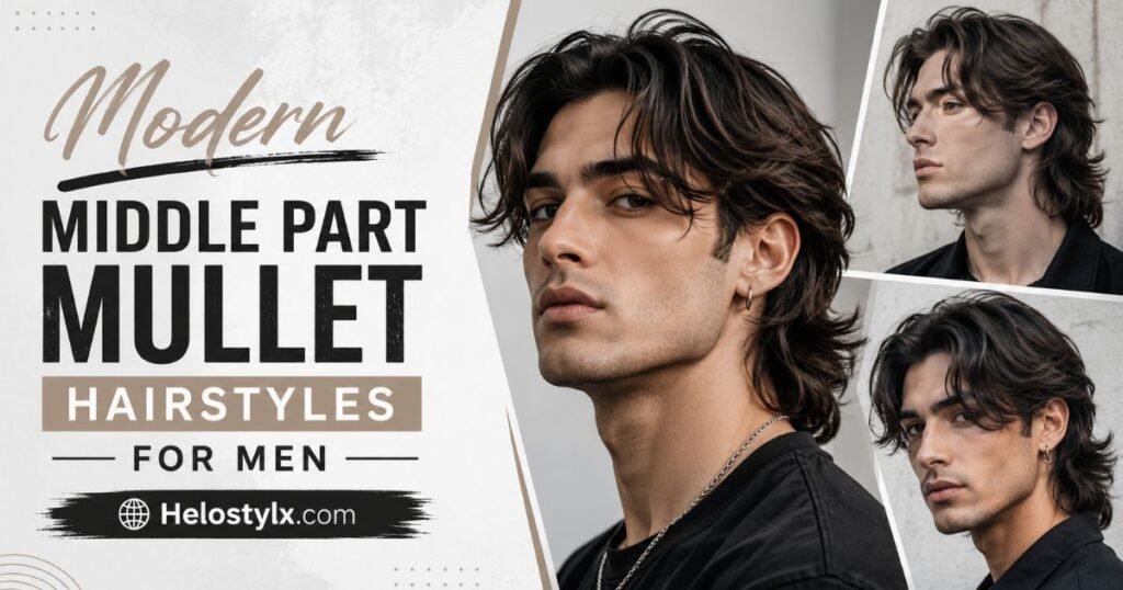 Modern Middle Part Mullet