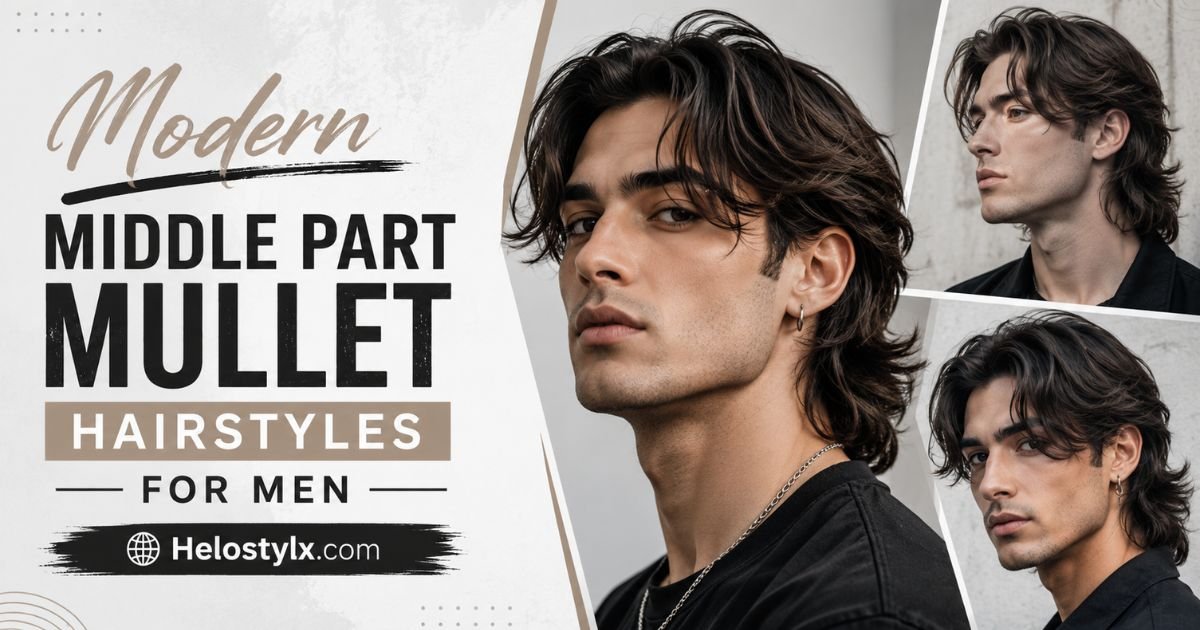 18 Modern Middle Part Mullet Hairstyles for Men in 2026