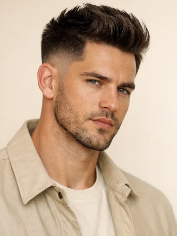 Modern Natural Wavy Burst Fade