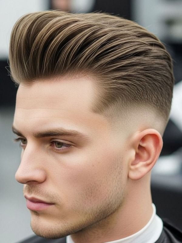 Pompadour Slick Back Burst Fade