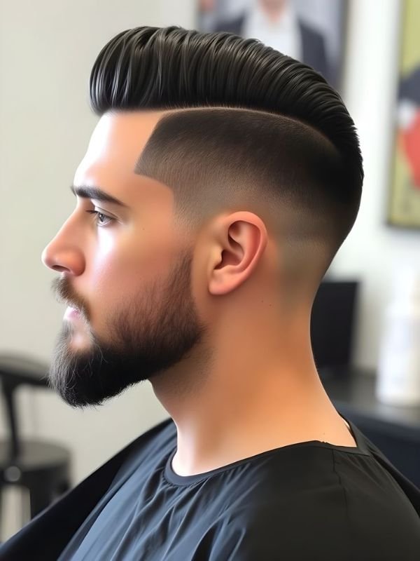 Razor Line Burst Fade Slick Back