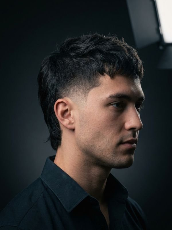 Short Burst Fade Mullet