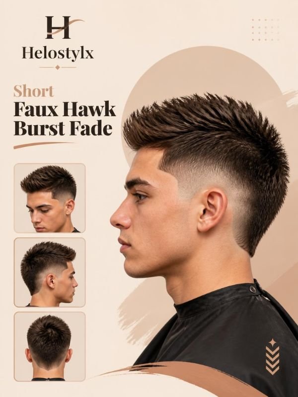 Short Faux Hawk Burst Fade