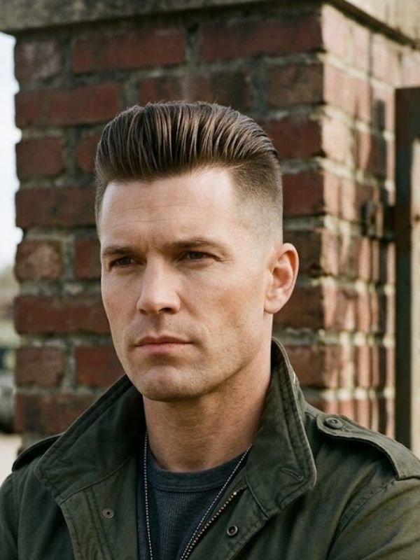 Short Pompadour Military Cut
