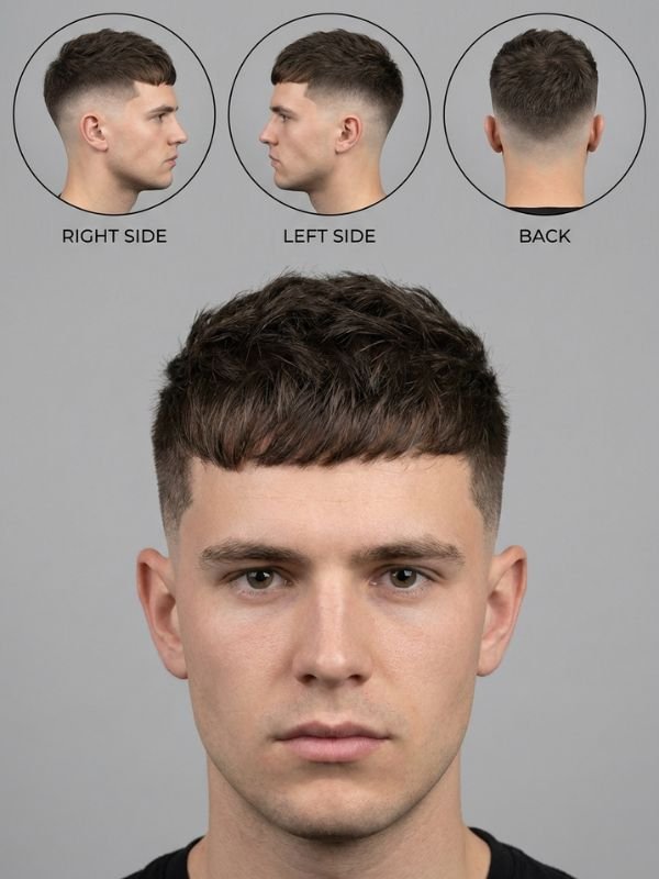 Short Textured French Crop Mid Fade