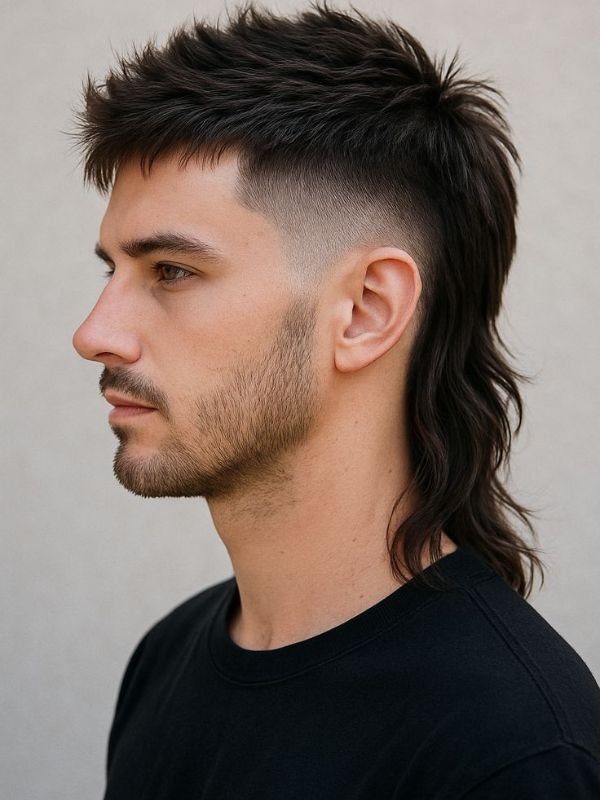 Skin Fade Center Mullet