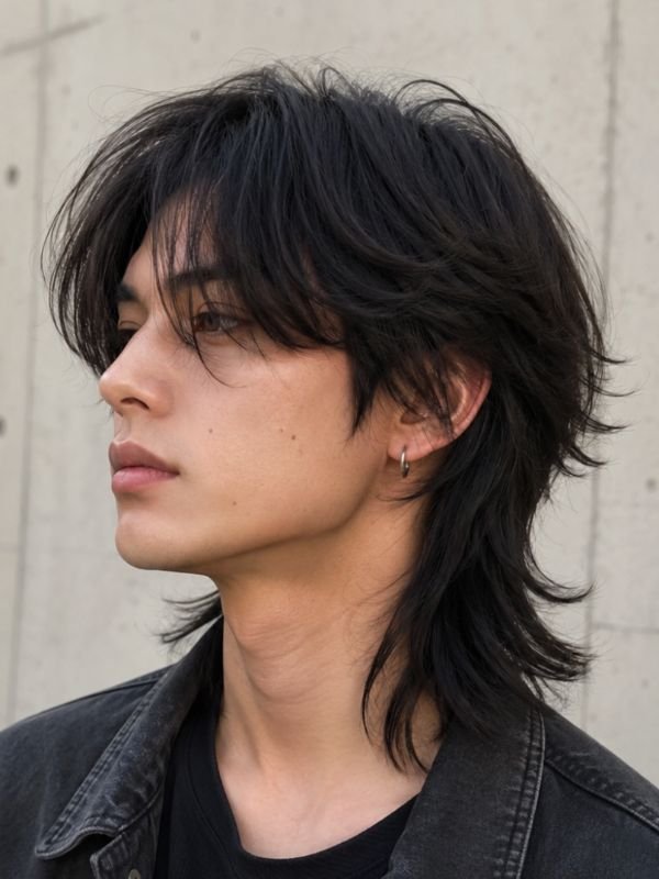 Soft Mullet Wolf Cut Male
