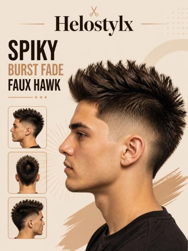 Spiky Burst Fade Faux Hawk